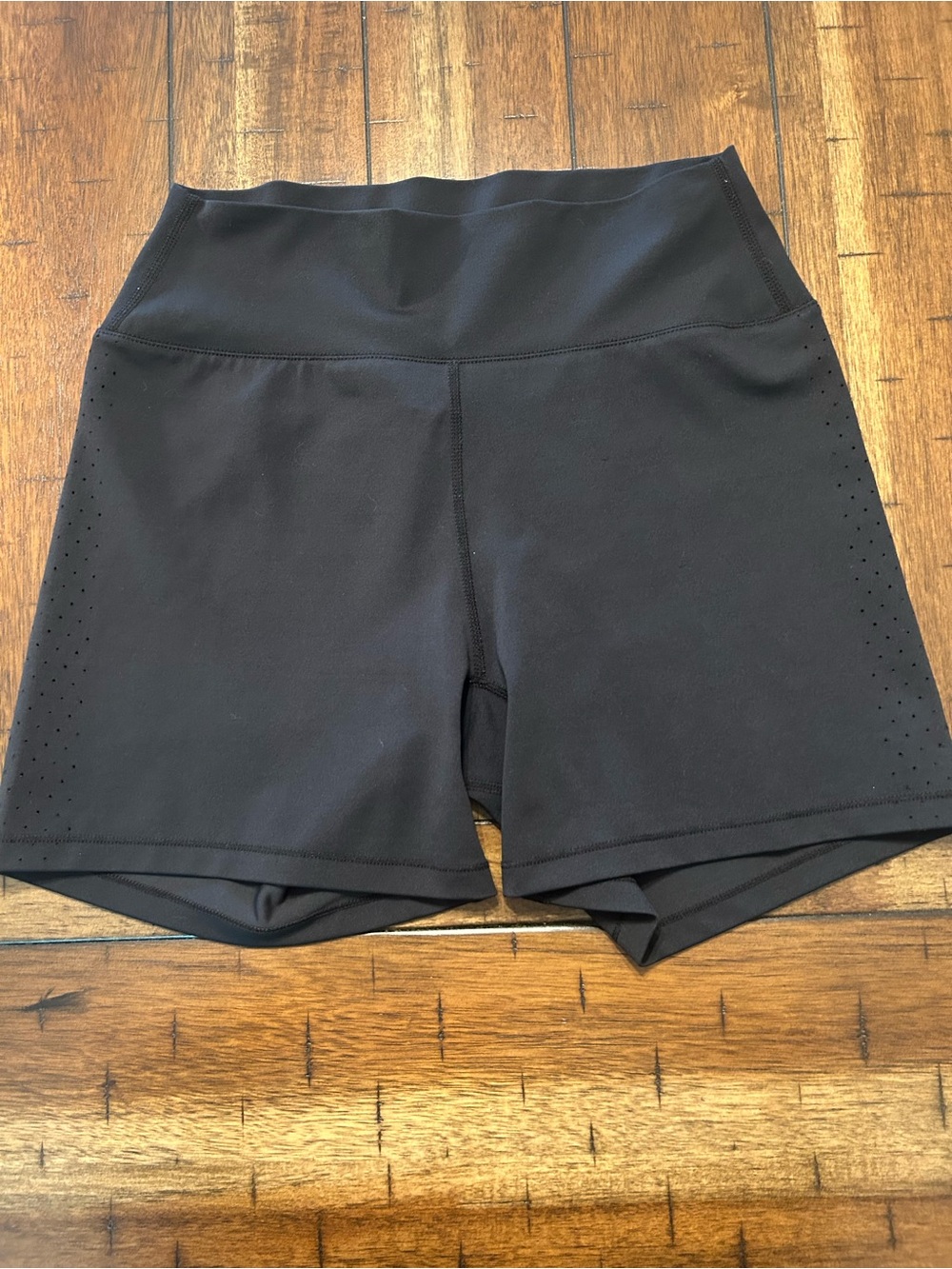 Buffbunny Collection High Rise Biker Shorts Black Perforated Side Panels Medium